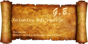 Golobics Böngér névjegykártya